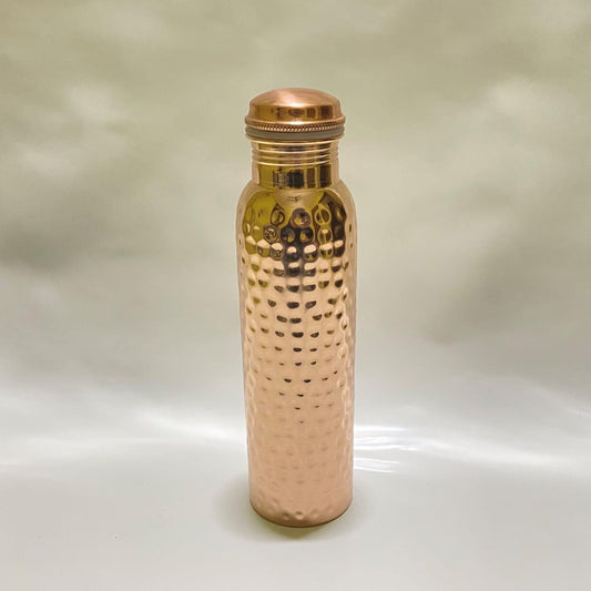 SHIVARA® Pure Copper Hammered Water Bottle – Ayurvedic Wellness Edition (950ml)